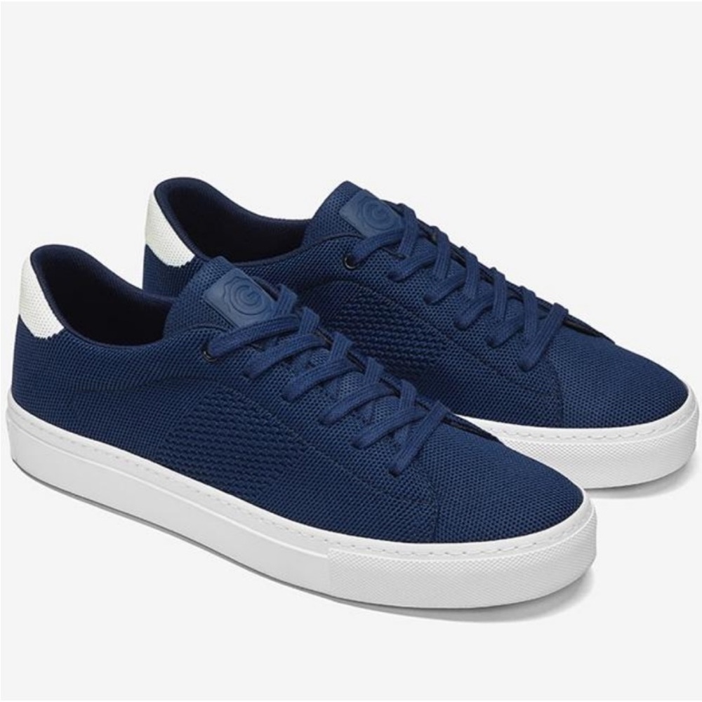 GREATS The Royale Knit Lace-Up Sneaker Navy Blue / White